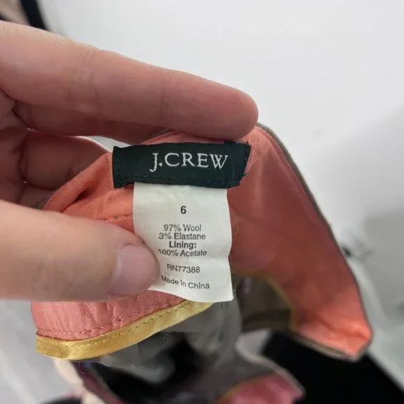 J. Crew A-Line Light Brown Solid Wool Skirt Size 6 - Picture 6 of 8